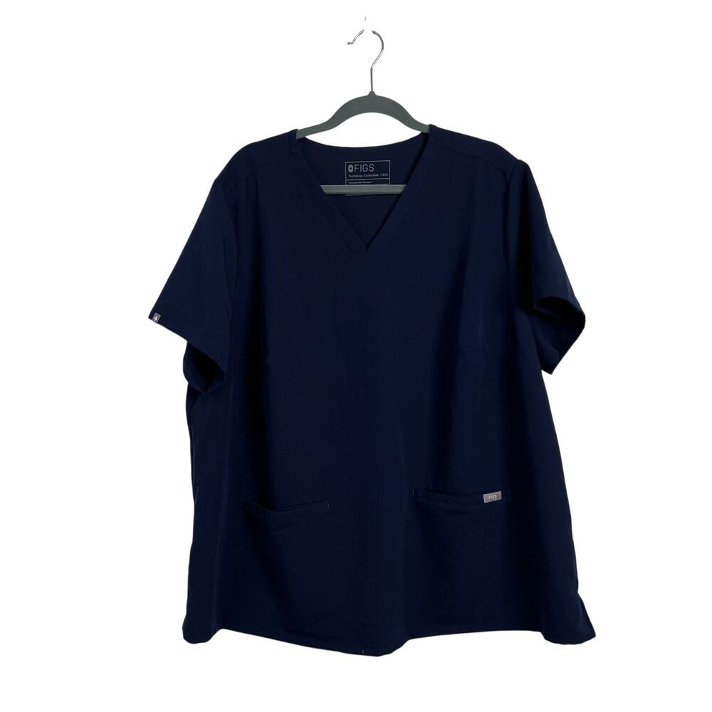 FIGS Casma Three-Pocket Scrub Top Navy Blue Women's Size 4XL